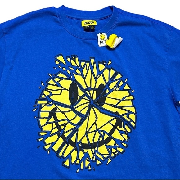 Chinatown Market Smiley Glass Tee in Blue Size XL - Picture 1 of 5